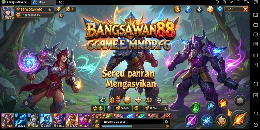 Screenshot BANGSAWAN88 menampilkan aksi pertempuran seru dalam dunia MMORPG.