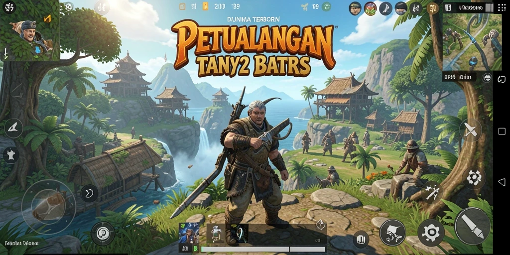 Screenshot gameplay V89 menunjukkan petualangan di dunia terbuka.